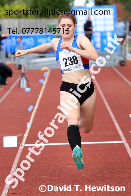 Senior Womens triple jump, 2024 Northern Senior and Under-20s Track and Field Champs, Middlesbrough.  Photo: David T. Hewitson/Sports for All Pics